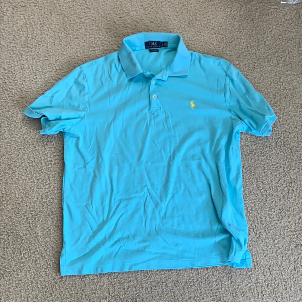 Polo by Ralph Lauren Men's Blue Polo Shirt Lg